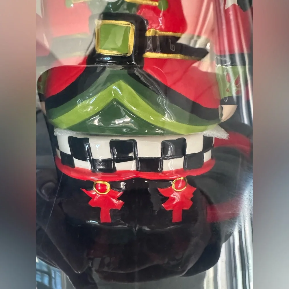 Nutcracker Ceramic Mug Mackenzie-Childs Inspired Christmas Holiday Checkered set - Picture 3 of 5